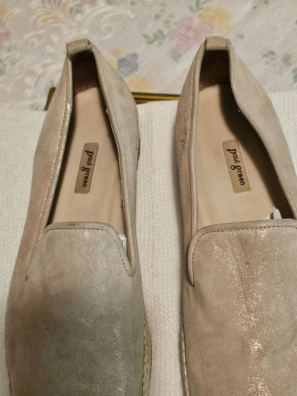 Paul Green Women's Nude Suede Slip-On Loafers